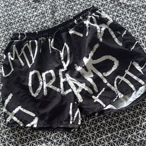Black Graphic Men's Swim Trunks